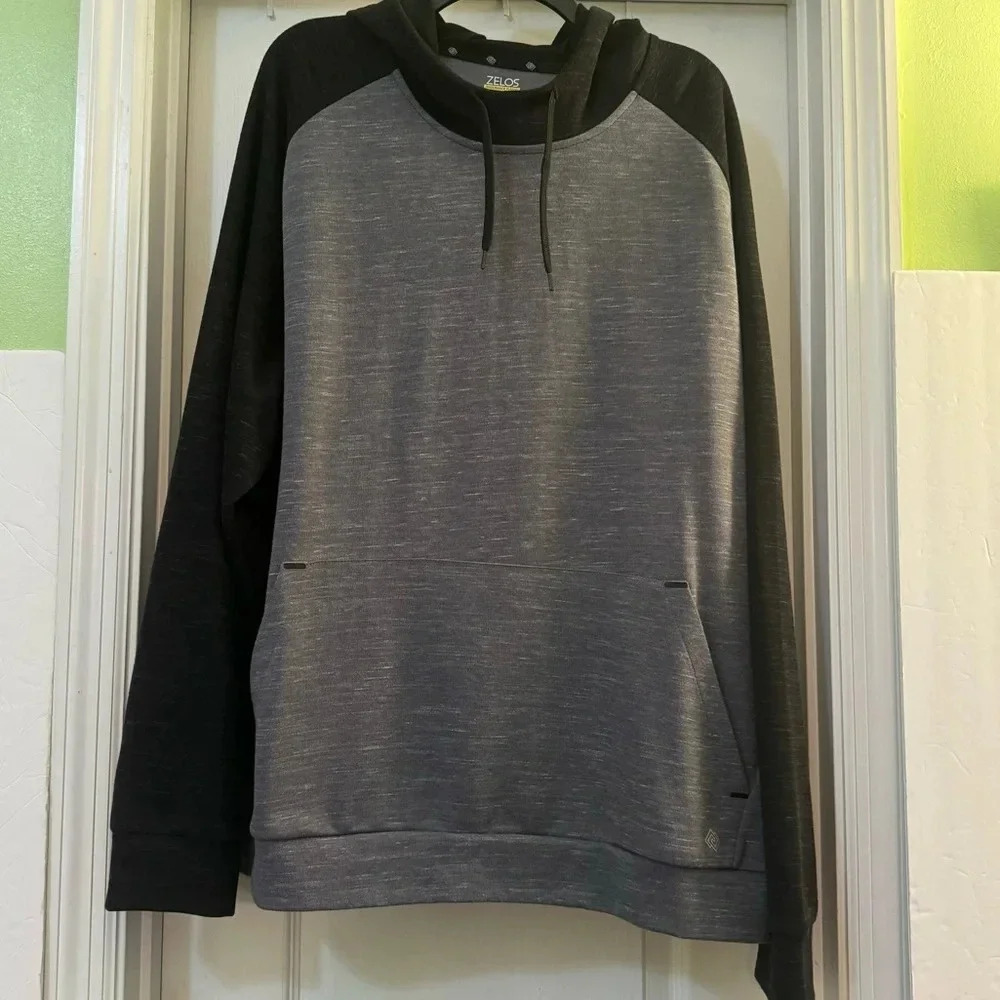 Zelos Endurance Fleece Gray & Black Hoodie